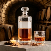Lege 500ml hartvormige glazen fles op maat, transparant, voor fruitwijn, wodka, whisky, brandewijn, sterke drank, likeur, met kurk