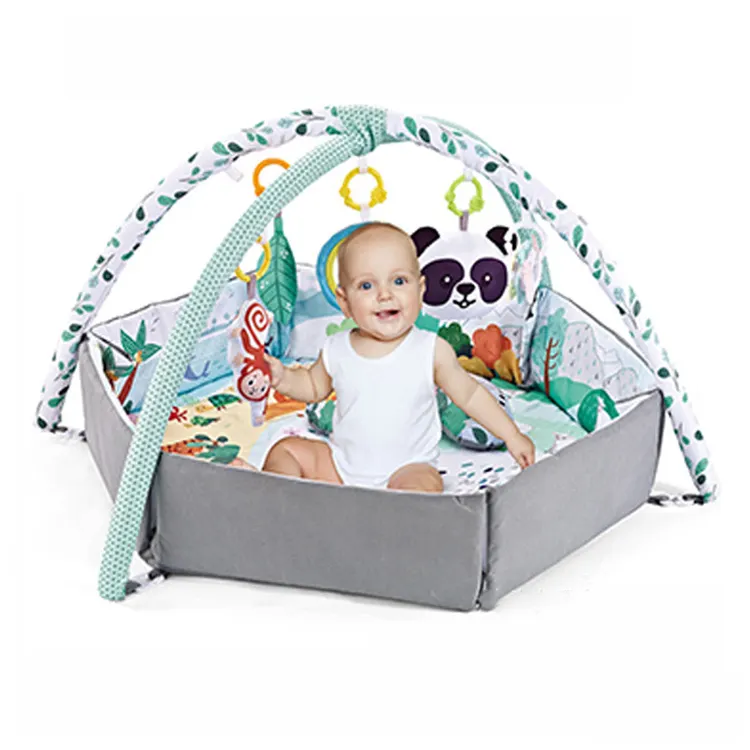 New Arrival 4-in-1 Baby Play Gym Activity Gym alfombra de juego para bebe Tummy Time Mat With Sensory Toys Playing Mat For Baby