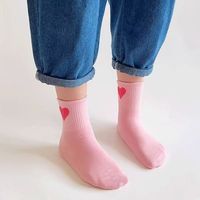 Chaussettes Douces pour Enfants avec Patch Cœur Mignon, Couleurs Pastel, pour Filles et Garçons, Toucher Doux, Bord Côtelé, Vente en Gros, Logo Personnalisé, Chaussettes en Gros