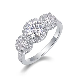 Anillo de Diamantes de Plata de Ley 925 de Lujo al por Mayor para Bodas y Aniversarios, Regalo de Joyería Disponible a Precio de Fábrica - Product Image 1