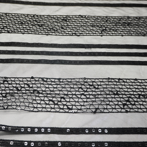 Tela de malla de lentejuelas a rayas, con bordado para ropa, buen servicio - Product Image 2