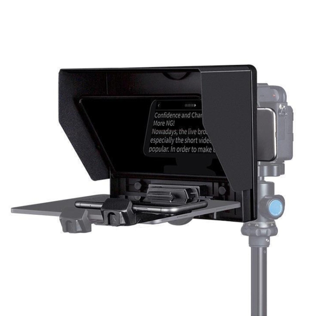 FEELWORLD TP10 Portable Folding Teleprompter with Remote Controller for 10" inch Mobile Phone / Tablet Prompters