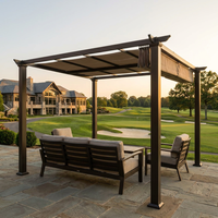 Pergola élégante et minimaliste en alliage d'aluminium avec toit à lames orientables manuel, imperméable, abri solaire, pavillon, kits pour petite terrasse ou balcon Lcy