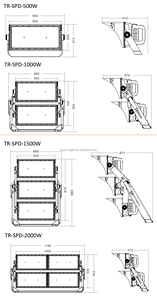 IP66 2000 Вт Meanwell, футбольный стадион, спортивное поле, светодиодный Профессиональный прожектор для стадиона, высокая мачта, прожектор - Product Image 6