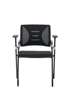 Chaise de formation ergonomique moderne, confortable, pliable et empilable, avec dossier en maille PP, coussin en mousse moulée et accoudoirs, pour chambre, maison et bureau