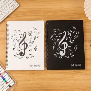 Wholesale Black White 2‑color <b>A4</b> Coil‑Bound Music <b>Folder</b> Custom Treble Printed Sheet Music Organizer For Music School Supplies - Product Image 6