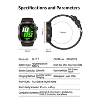 VVS montre intelligente hommes Sport montre-bracelet double lumière boussole IP68 étanche fréquence cardiaque Bluetoot