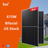 Panneaux solaires bifaciaux double vitrage Sunplus Optimum Inc de qualité supérieure 615W pour expédition en usine depuis l'entrepôt de Californie