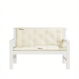 Juego de 2 cojines para banco de jardín Mr.Ramino, color blanco crema, acolchados, resistentes al agua, extraíbles, lavables, para todas las estaciones - Product Image 1