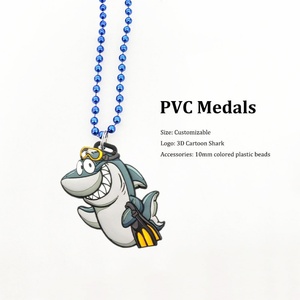 Medallas Deportivas Personalizadas de Silicona con Diseño de Animales de Dibujos Animados en 3D, Medallas de Silicona PVC Personalizadas con Cuentas de Plástico de Colores - Product Image 5