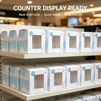 Boîte pliante en papier transparente, boîte de présentation blanche pour les marchandises en magasin, emballage cadeau, vente en gros