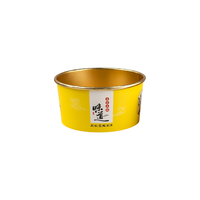 Bol en papier alimentaire écologique imprimé sur mesure avec feuille d'or, emballage alimentaire jetable, isolation thermique, conteneur résistant à l'huile