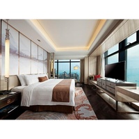 Ensemble de meubles de chambre d'hôtel de luxe 5 étoiles JW Marriott, design moderne, vue sur la ville, en bois, sur mesure, pour appartements modernes