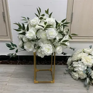 QSLH-CF251 White Rose 50cm Flower Ball Wedding Table Centerpieces Artificial Flower Ball Artificial Flowers for Centerpieces