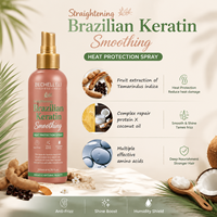 Ensemble de soins capillaires OEM Herbal HEAT PROTECT SPRAY sans sulfate, kératine, hydratant, lissant, shampooing et après-shampooing avec huile de coco