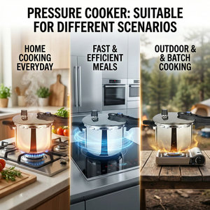 Olla a Presión de Acero Inoxidable E-TOP con Características de Seguridad, Cocción Rápida y Uniforme para Comidas Saludables, Olla a Presión para Sopas - Product Image 5