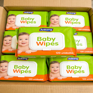 Lingettes pour bébé en bambou <span class=keywords><strong>pas</strong></span> chères, personnalisation OEM, vente en gros, essentielles pour la famille, peau sensible, non parfumées, soin doux, 120 lingettes pour bébé - Product Image 1