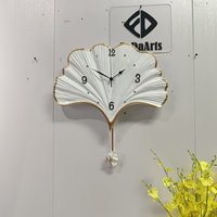 Jam Dinding Bentuk Bulu Putih 40CM dari Produsen dengan Pendulum, Jam Hias untuk Rumah/Kantor, Hadiah, Pengiriman Dropshipping sampai Depan Pintu (DDP)