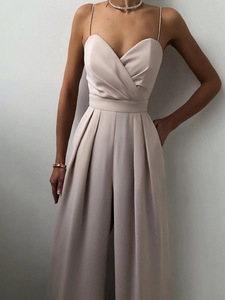 2026 <b>Floor</b> <b>Mopping</b> Fashion Forward Elegant Wedding Party Straight Wide Leg Rompers Women Jumpsuit Dress - Product Image 4