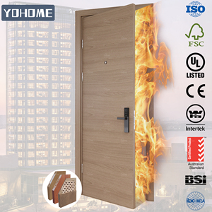 Fabricant de portes coupe-feu Guangdong Yohome, portes coupe-feu intérieures en <span class=keywords><strong>bois</strong></span> massif, certifiées CE, porte ignifugée avec cadre - Product Image 4