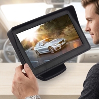 Moniteur LCD 4,3 pouces pour rétroviseur de voiture, caméra de recul, résolution 800x480, grand angle 120-170°, compatible universel, capteur de stationnement