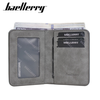 Dompet Pria Baru, Pendek dan Mewah, Dompet Kulit Lipat Dua untuk Pelajar, Sederhana dan Banyak Slot Kartu, Penutup Kartu