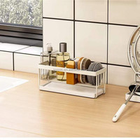 Organisateur d'évier de cuisine en acier métallique avec plateau d'égouttage, panier de rangement moderne en métal noir pour bord d'évier avec bac de récupération des gouttes