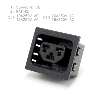 <span class=keywords><strong>Presa</strong></span> di Corrente IEC 60320 C39 a Innesto Rapido, Doppia Porta C13+C19, Spine C14/C20 per UPS/PDU/Server, Montaggio a <span class=keywords><strong>Pannello</strong></span> per Automazione Industriale NFC - Product Image 3