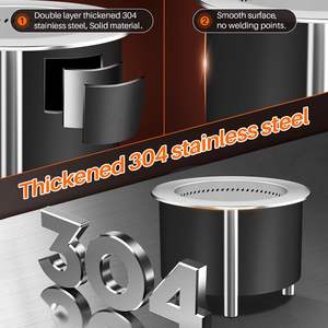 <strong>Outdoor</strong> Portable Fire Pit Smokeless Large 304 Stainless <strong>Steel</strong> Fire Bowl Low Smoke <strong>Fireplace</strong> with Stand - Product Image 2