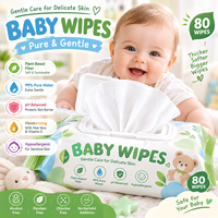 Lingettes pour bébé écologiques, à base de plantes, hypoallergéniques, douces, sans alcool, lingettes pour bébé bio, fabrication sur mesure OEM