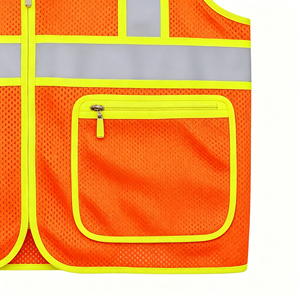 Orange Mesh Adjustable Cart Attendant Safety Vest One Size Fit All Worker Reflective Clothing - Product Image 5