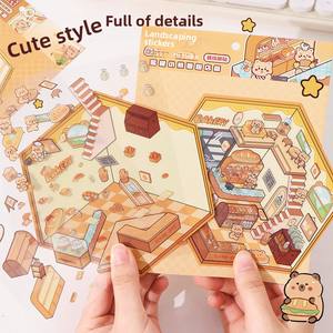 Divertidas pegatinas de escena en miniatura 3D para aliviar el estrés educativo Xiaohongshu paisajismo diario pegatinas juguetes de pasta creativa - Product Image 3