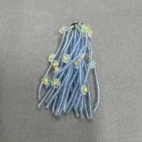 ZSY mode bijoux mat graine perlée gland fleur frange Tinny irisé fleur patch pour femmes boucles d'oreilles vêtements