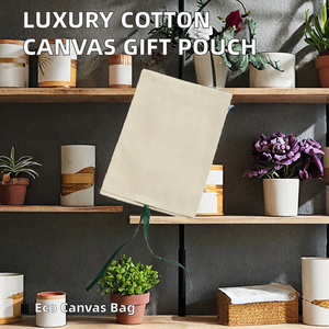Sac enveloppe de luxe Miomino en toile de coton mousseline avec poignée à patch, logo sérigraphié, recyclable, taille personnalisée, pochette cadeau pour - Product Image 3