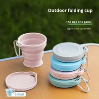 Couvercle de tasse télescopique pliable en silicone écologique, de qualité alimentaire, compatible lave-vaisselle et micro-ondes, pour bain de bouche, tasse de voyage portable, camping