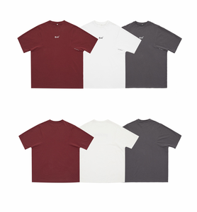 เสื้อยืดผู้ชายคอตตอนถักเนื้อหนา 220 GSM ทรงหลวม ไหล่ตก ไซส์ใหญ่ คอกลม สไตล์ลำลอง สปอร์ต - Product Image 1