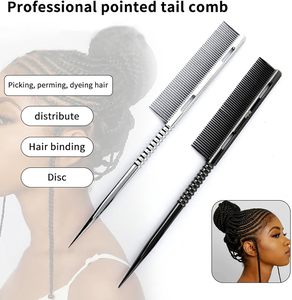 Peine de Metal con Punta Dorada de Alta Calidad con Logotipo Personalizado, Peine de Acero Inoxidable Iónico <span class=keywords><strong>Resistente</strong></span> <span class=keywords><strong>al</strong></span> Calor para Cortar el Cabello, Herramienta de Peluquería - Product Image 4
