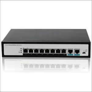 8+2 PoE Switch Giga Desktop 2 1000Mbps Uplink Max 30W Output Gigabit Network Ethernet Switch