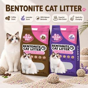 Promotion Usine : Litière pour chat en bentonite, faible teneur en poussière, agglomération rapide, vente en gros - Product Image 1