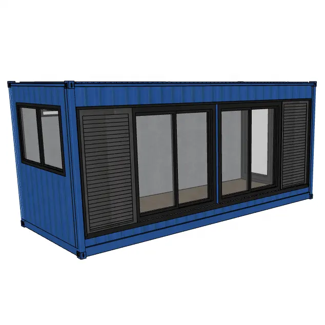 20ft prefab houses with one bedroom living room bathroom kitchen container homes Window storm protection Custom style for japan