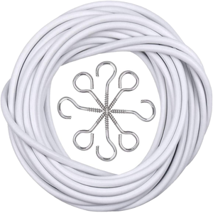 เชือกผ้า<span class=keywords><strong>ม่าน</strong></span>อเนกประสงค์ยาว5ม. พร้อมอุปกรณ์เสริมติดผนังชุดสายเคเบิลแรงตึงที่ดีตะขอสำหรับใช้ในบ้าน - Product Image 1