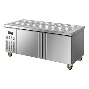 Bàn đá inox nhiệt độ kép thương mại cho salad thực phẩm ăn nhẹ cho siêu thị thiết bị làm lạnh hải sản - Product Image 1