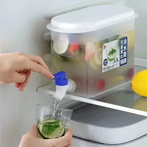 3L yaz sürahi soğuk su deposu şişe dokunun dağıtıcı ile limonata içecek soğuk su sürahisi soğuk su ısıtıcısı için dokunun dağıtıcı