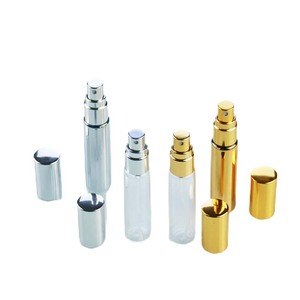 Bán Buôn Xách Tay Mini Chai Nước Hoa Thủy Tinh 5Ml 10Ml 15Ml Vàng Bạc Trong Suốt Frosted Bơm Phun Hộp Giấy Bao Bì - Product Image 4