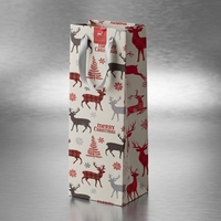 Sac en papier blanc personnalisé pour cadeaux de Noël, avec poignées, pour l'emballage de bouteilles de vin