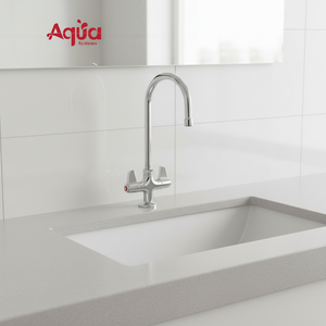 Robinet de cuisine moderne à double poignée en laiton, eau chaude/froide, pour hôtel et centre commercial, à poser sur comptoir - Vente chaude - Product Image 4