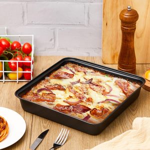 3 pezzi piatti per <span class=keywords><strong>Pizza</strong></span> profondi rettangolari antiaderenti piatti Pre-stagionati utensili da cucina <span class=keywords><strong>in</strong></span> stile Detroit - Product Image 5