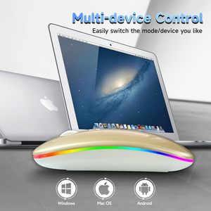 Moderno Mini Leve Rgb Compact Office Dual-mode Slim Wireless Iluminado <span class=keywords><strong>Mouse</strong></span> - Product Image 3