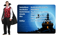 Costume de robe Dracula Costumes de vampire gothiques pour hommes Halloween médiéval adulte avec cape