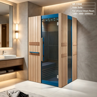 Sauna extérieur haut de gamme avec aménagement personnalisé et construction en bois durable pour jardins de luxe, centres de villégiature et centres de bien-être